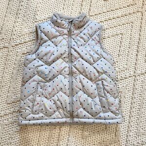 Colorful Polka Dot Puffer Vest girls size large 10-12